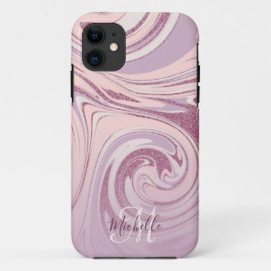 Leuke Roos Gouden Glitter Pastelmarmeren iPhone Ca Case-Mate iPhone Case