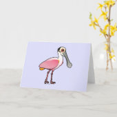 Leuke Roseate Spoonbill Kaart (Gele Bloem)