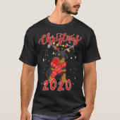 Leuke Rottweiler Hond Kerstmis 2020 Hond Dragen Ee T-shirt (Voorkant)