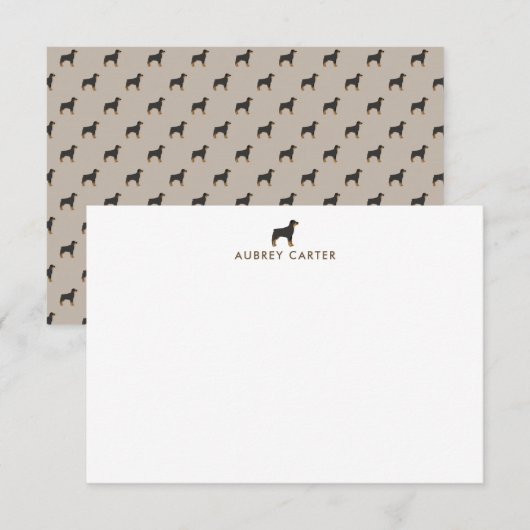 Leuke Rottweiler Hondenliefhebbers Gepersonaliseer Notitiekaartje (Voorkant / Achterkant)