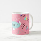 Leuke Roze 1990 Retro Graphics Koffiemok (Voorkant rechts)