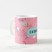 Leuke Roze 1990 Retro Graphics Koffiemok (Voorkant links)