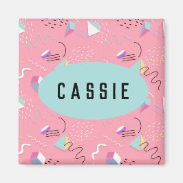 Leuke Roze 1990s Retro Graphics Magneet