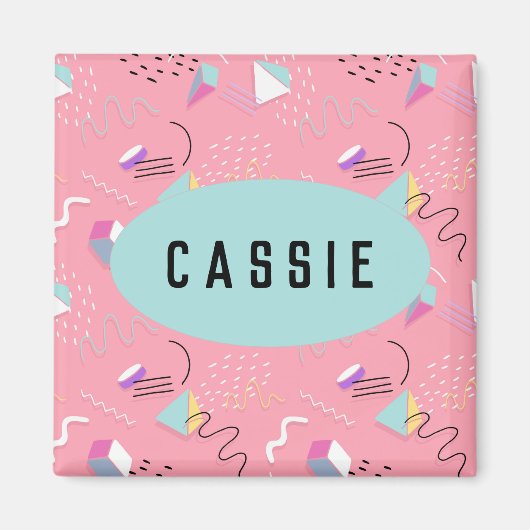 Leuke Roze 1990s Retro Graphics Magneet (Voorkant)