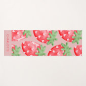 Leuke Roze Aangepaste Aardbeien Yogamat (Voorkant (horizontaal))