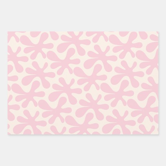 Leuke Roze Amoeba Dans Abstract Modern Pattern Inpakpapier Vel (Voorkant 2)