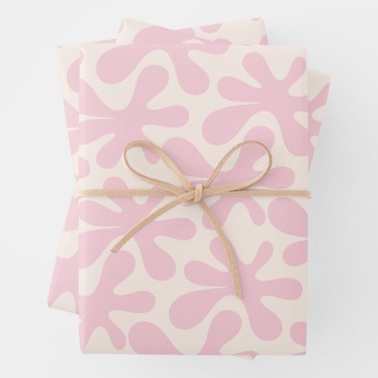 Leuke Roze Amoeba Dans Abstract Modern Pattern Inpakpapier Vel (In situ)