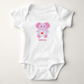 Leuke Roze baby Elephant Girl baby shower Romper (Voorkant)