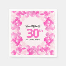 Leuke roze ballonnen Faux Glitter 30ste verjaardag