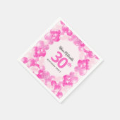 Leuke roze ballonnen Faux Glitter 30ste verjaardag Servet (Hoek)