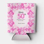 Leuke roze ballonnen Faux Glitter 50ste Verjaardag Blikjeskoeler (Voorkant)