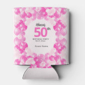 Leuke roze ballonnen Faux Glitter 50ste Verjaardag Blikjeskoeler (Achterkant)