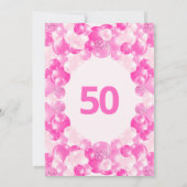 Leuke roze ballonnen Faux Glitter 50ste Verjaardag Kaart (Achterkant)