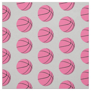 Leuke roze basketballen op grijs sportpatroon stof