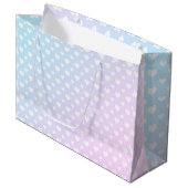 Leuke Roze Blau Witte Hartjes Groot Cadeauzakje (Voorkant Gekanteld)