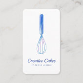 Leuke Roze Blauw Marmeren Bakkerij Whisk Wit Visitekaartje (Voorkant)