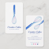 Leuke Roze Blauw Marmeren Bakkerij Whisk Wit Visitekaartje (Voorkant / Achterkant)