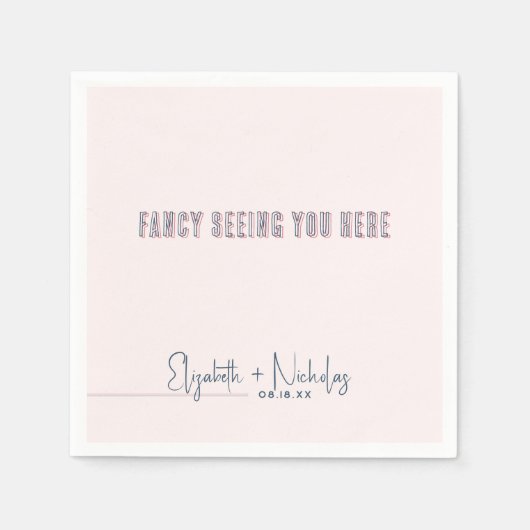 Leuke roze & blauwe bruiloft servetten (Voorkant)