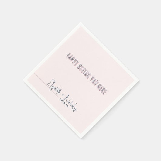 Leuke roze & blauwe bruiloft servetten (Hoek)