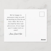 Leuke roze bloem en vogel nieuwe adres aankondigin briefkaart (Achterkant)