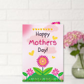 Leuke Roze Bloem Hart Moederdag Kind Maatwerk Kaart