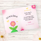 Leuke Roze Bloem Hart Moederdag Kind Maatwerk Kaart