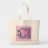 Leuke Roze Bloemen Elf Accessoires - voeg naam toe Grote Tote Bag (Voorkant)