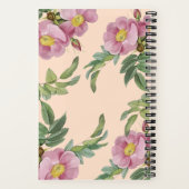 Leuke roze bloemen modern notitieboek (Achterkant)