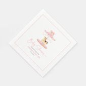 Leuke roze bloemversierde pony carrousel servet (Hoek)