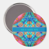 Leuke roze Boho gepersonaliseerde inspirativiteits Magneet (Voorkant / Achterkant)
