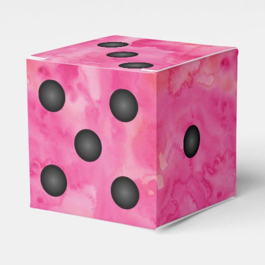 Leuke roze Bunco Dice Party Favor Box Bedankdoosjes (Voorkant Zijde)
