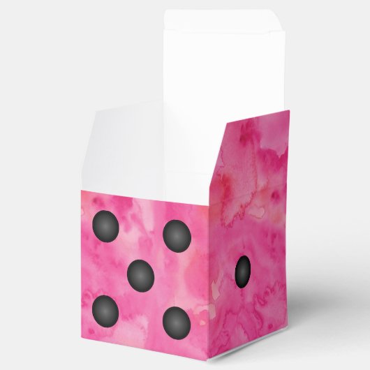 Leuke roze Bunco Dice Party Favor Box Bedankdoosjes (Geopend)