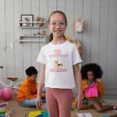 Leuke roze carrousel met een pony illustratie kinder shirts