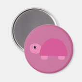 Leuke roze cartoon schildpad magneet (Voorkant / Achterkant)