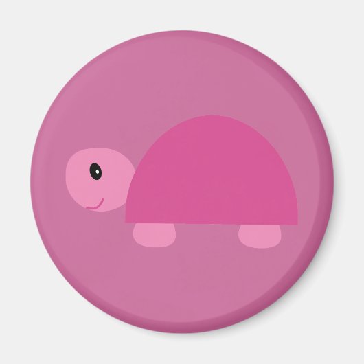 Leuke roze cartoon schildpad magneet (Voorkant)