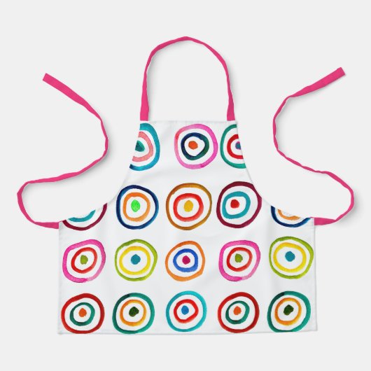 Leuke roze cirkels kunst kinder schort (Voorkant)