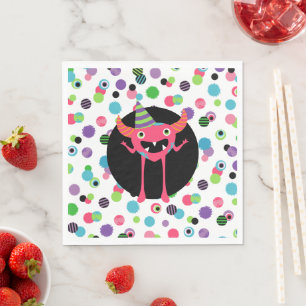 Leuke Roze Confetti Monster Mash Verjaardagsfeestj Servet