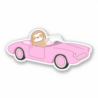 Leuke roze converteerbare luiaard sticker