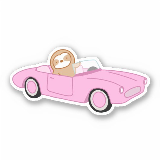Leuke roze converteerbare luiaard sticker (Voorkant)
