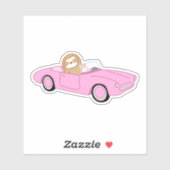 Leuke roze converteerbare luiaard sticker (Vel)