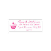 Leuke roze cupcake retour adres stempel (Design)