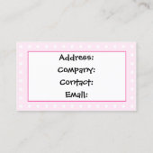 Leuke roze cupcake visitekaartjes (Achterkant)