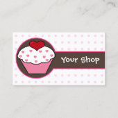Leuke roze cupcake visitekaartjes (Voorkant)