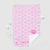 Leuke roze dames gofler aangepaste naam dames golfhanddoek (Insitu)