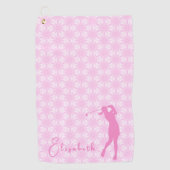 Leuke roze dames gofler aangepaste naam dames golfhanddoek (Voorkant)