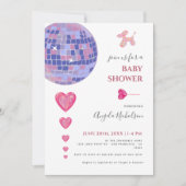 Leuke Roze Disco Ball Ballons Meisje Baby shower Kaart (Voorkant)