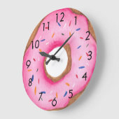 Leuke roze donut grote klok (Hoek)