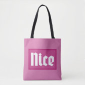 Leuke Roze Doos Typografie Boodschappentas Tote Bag (Voorkant)