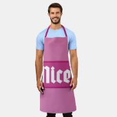 Leuke Roze Doos Typografie Schort (Gedragen)