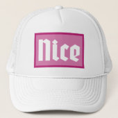 Leuke Roze Doos Typografie Trucker Hoed Pet (Voorkant)